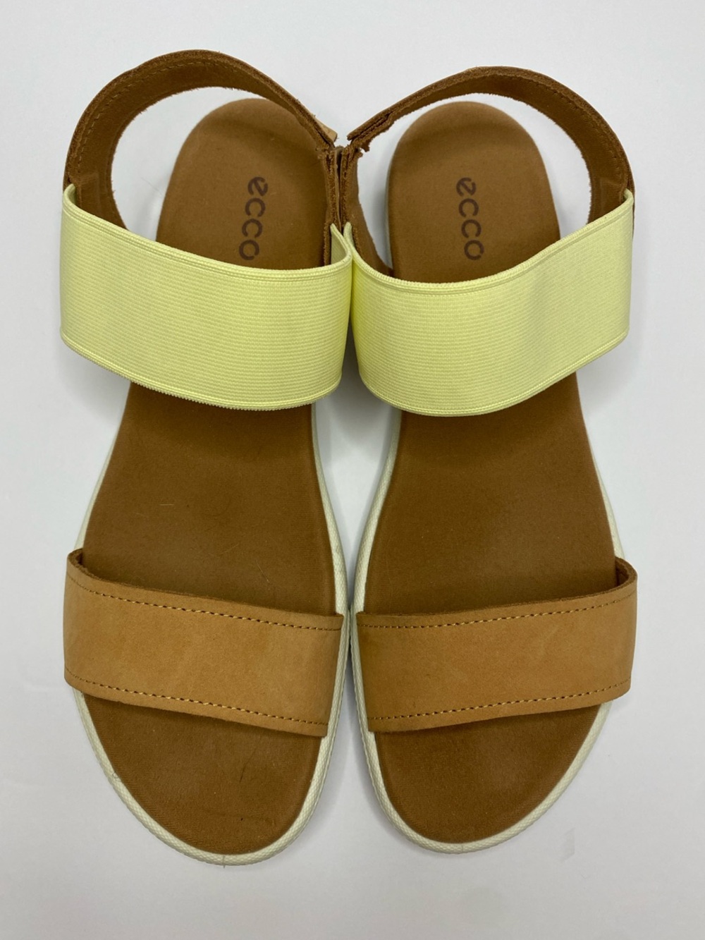 ECCO Women's Two-Strap Sandals in Yellow and Tan